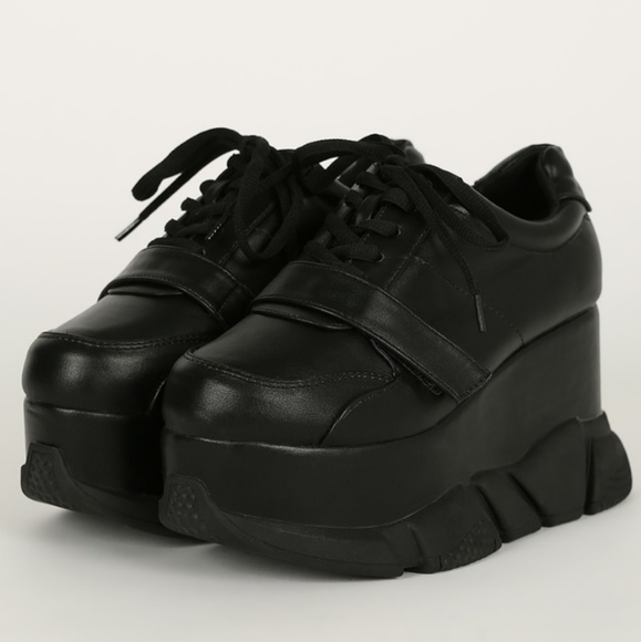 Last Size 9 🖤Blk Hook & Loop Lace-Up Platform - Picture 6 of 8